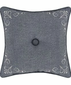 Five Queens Court Rachel 18" Square Embellished Decorative Throw Pillow