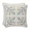 Five Queens Court Garrison White 18" Square Embellished Decorative Throw Pillow -J. Queen New York shop unnamed file 1209