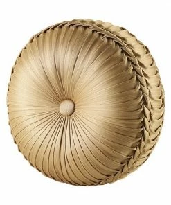 Five Queens Court Nottingham Tufted Round Decorative Throw Pillow