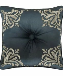 Five Queens Court Carla Azure 18" Square Decorative Throw Pillow