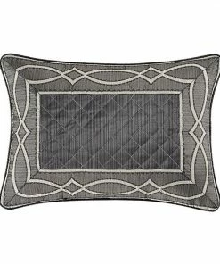 Five Queens Court Darwin Charcoal Boudoir Decorative Throw Pillow