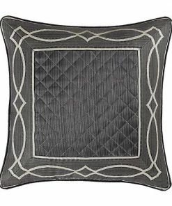 Five Queens Court Darwin Charcoal 20" Square Decorative Throw Pillow