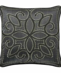 Five Queens Court Darwin Charcoal 18" Square Decorative Throw Pillow
