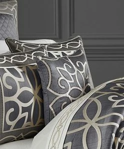 Five Queens Court Darwin Charcoal 18" Square Decorative Throw Pillow -J. Queen New York shop unnamed file 1269