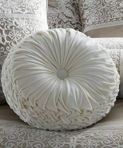 Five Queens Court Othello Cream Tufted Round Decorative Throw Pillow -J. Queen New York shop unnamed file 1273