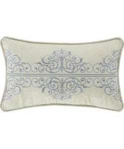 Five Queens Court Angelo Silver Boudoir Decorative Throw Pillow