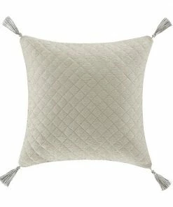Five Queens Court Angelo Silver 18" Square Decorative Throw Pillow