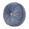 Five Queens Court Alexa Powder Blue Tufted Round Decorative Throw Pillow