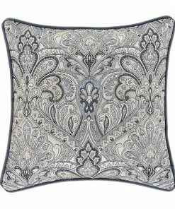 Five Queens Court Alexa Powder Blue 20" Square Decorative Throw Pillow