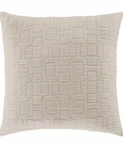 Five Queens Court Sheldon Ecru 20" Square Decorative Throw Pillow