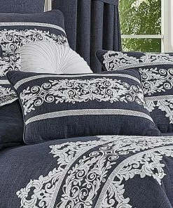 Five Queens Court Shelburne Indigo Boudoir Decorative Throw Pillow -J. Queen New York shop unnamed file 1343