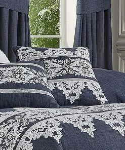 Five Queens Court Shelburne Indigo 18" Square Decorative Throw Pillow -J. Queen New York shop unnamed file 1346