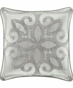 Five Queens Court Nouveau 18" Square Embellished Decorative Throw Pillow