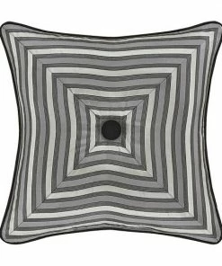 Five Queens Court Silverstone Silver 18" Square Decorative Throw Pillow