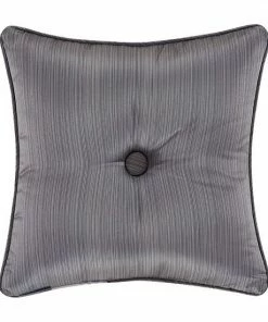 Five Queens Court Houston Charcoal 18" Square Embellished Decorative Throw Pillow -J. Queen New York shop unnamed file 1407