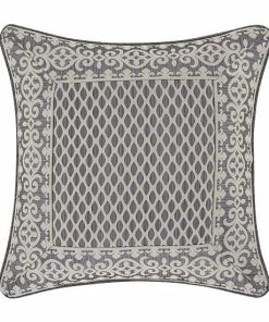 Five Queens Court Houston Charcoal 18" Square Decorative Throw Pillow