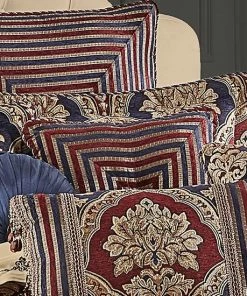 Five Queens Court Middleton Red 18" Square Embellished Decorative Throw Pillow -J. Queen New York shop unnamed file 1416