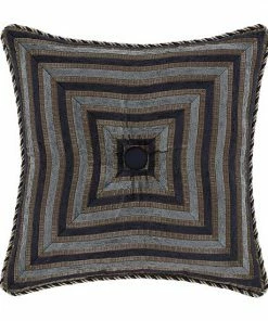 Five Queens Court Bristol Indigo 18" Square Embellished Decorative Throw Pillow