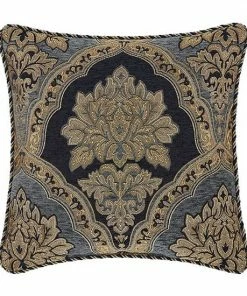 Five Queens Court Bristol Indigo 18" Square Decorative Throw Pillow