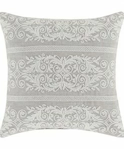 Five Queens Court Maryanne Beige 16" Square Decorative Throw Pillow