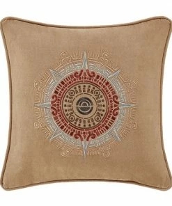 Five Queens Court Teller Beige 18" Square Decorative Throw Pillow