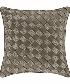 Five Queens Court Calgary Taupe 18" Square Decorative Throw Pillow