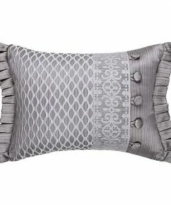 Five Queens Court Lafayette Silver Boudoir Decorative Throw Pillow