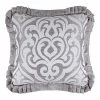 Five Queens Court Lafayette Silver 20" Square Decorative Throw Pillow -J. Queen New York shop unnamed file 1463