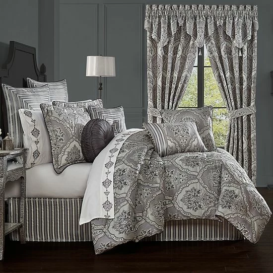 Five Queens Court Silverstone Silver Comforter Set With Shams 3 Five Queens Court Silverstone Silver Comforter Set With Shams