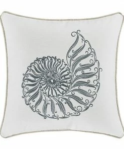 Five Queens Court William Egg Shell Throw Pillow