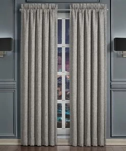 Five Queens Court Genesis Charcoal 2-pack Window Curtains
