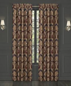 Five Queens Court Middleton Red 2-pack Window Curtain Set