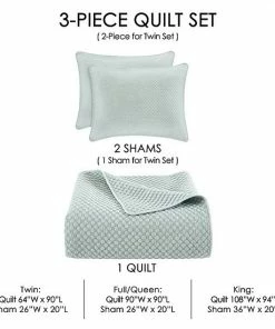 Five Queens Court Evan Sea Foam Quilt Set With Shams -J. Queen New York shop unnamed file 196