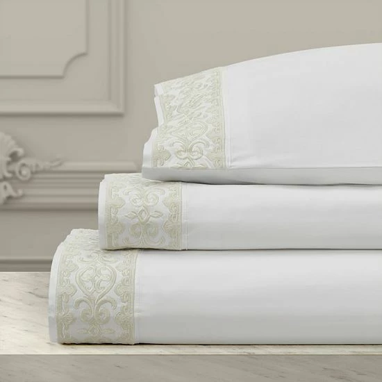 Five Queens Court Makayla Sheet Set Or Pillowcase Set Gold 5 Five Queens Court Makayla Sheet Set Or Pillowcase Set Gold - Image 3