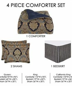 Five Queens Court Bristol Indigo Comforter Set With Shams -J. Queen New York shop unnamed file 4