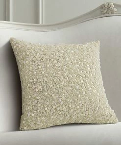 Five Queens Court Beaded Decorative Throw Pillow White -J. Queen New York shop unnamed file 415