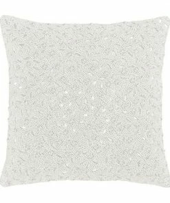 Five Queens Court Beaded Decorative Throw Pillow White -J. Queen New York shop unnamed file 423