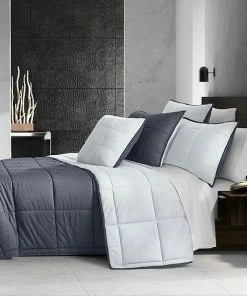 Five Queens Court Patton Quilt Set With Shams Gray
