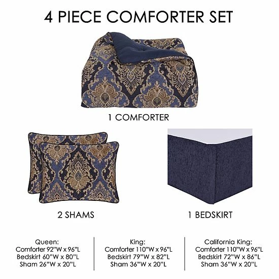 Five Queens Court Woodstock Indigo Comforter Set With Shams 5 Five Queens Court Woodstock Indigo Comforter Set With Shams - Image 3