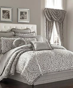 Five Queens Court Lafayette Silver Comforter Set With Shams