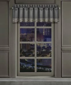 Five Queens Court Darwin Charcoal Window Straight Valance