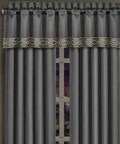 Five Queens Court Darwin Charcoal Window Straight Valance -J. Queen New York shop unnamed file 682