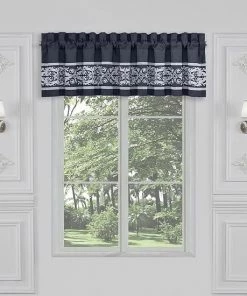 Five Queens Court Shelburne Indigo Window Straight Valance