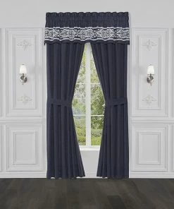 Five Queens Court Shelburne Indigo Window Straight Valance -J. Queen New York shop unnamed file 693