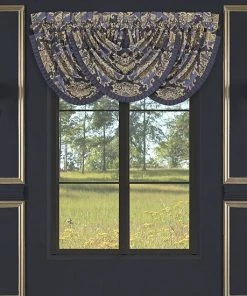 Five Queens Court Woodstock Indigo Window Waterfall Valance