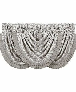 Five Queens Court Lafayette Silver Window Waterfall Valance