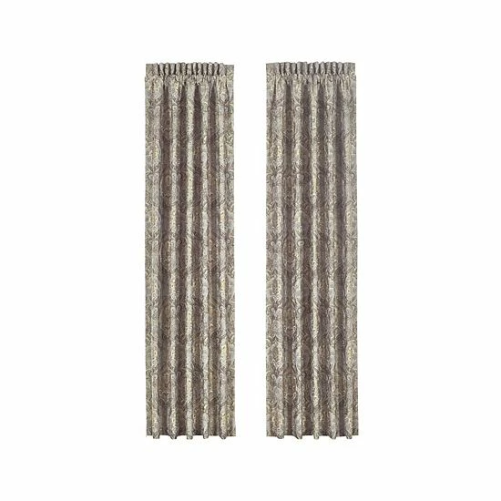 Five Queens Court Paulina Stone 2-pack Window Curtain Set 3 Five Queens Court Paulina Stone 2-pack Window Curtain Set