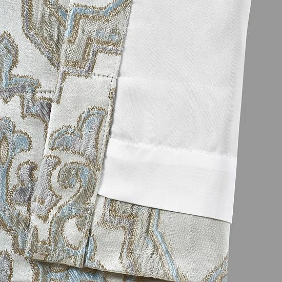 Five Queens Court Tammy Silver 84" Set Of 2 Window Curtain Panels 4 Five Queens Court Tammy Silver 84" Set Of 2 Window Curtain Panels - Image 2