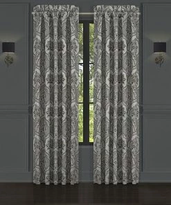 Five Queens Court Silverstone Silver 2-pack Window Curtain Set