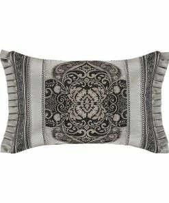 Five Queens Court Devon Silver Boudoir Decorative Throw Pillow